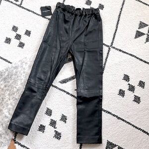 Anine Bing Kids 100% Leather Black Mini Edie Legging Pant
